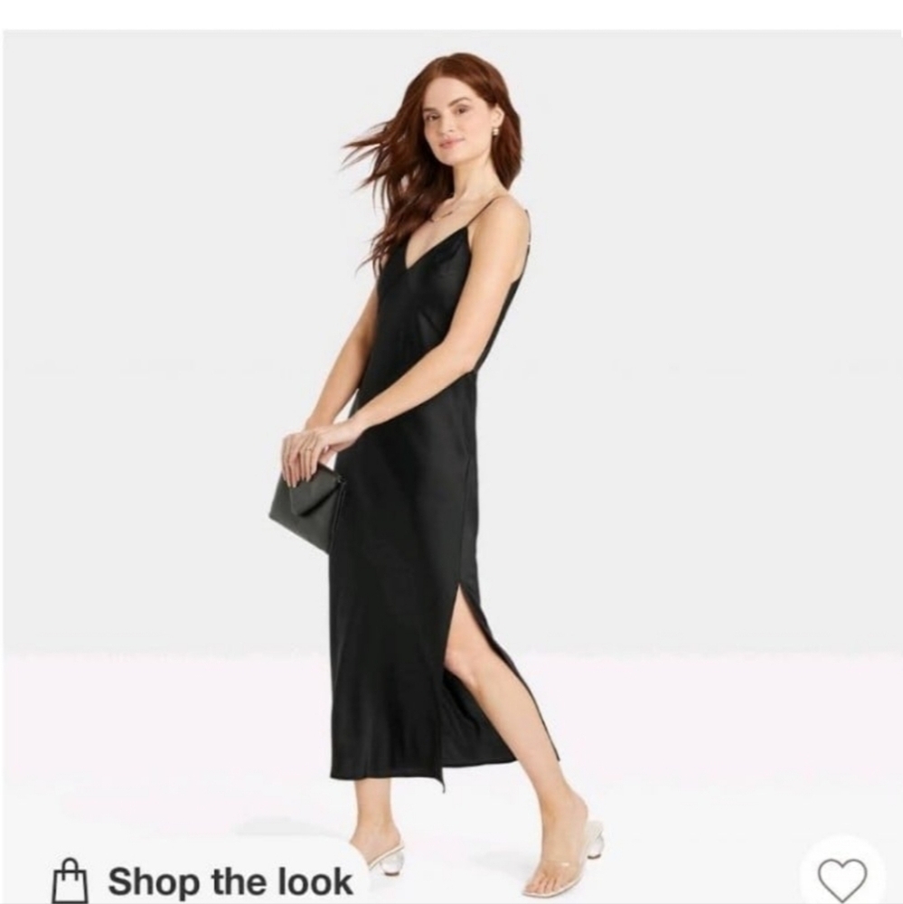 (41) New Day Black Midi Slip Dress Women's Size XL - Picture 3 of 5